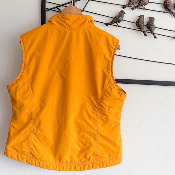 LL Bean Womens Yellow Fleece Lined Nylon Vest L Hiking Outdoor Layering Retro - Picture 3 of 10